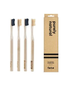 FETE Medium Multi-Pack of Toothbrushes Natural and Charcoal Main Image