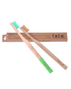 FETE Firm Toothbrush Adult - Natural and light green colouways