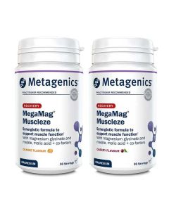 Metagenics MegaMag Muscleze Orange and Cherry Flavours