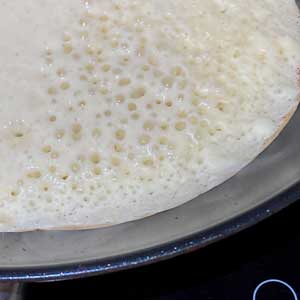 bubbles appear in pancake mixture