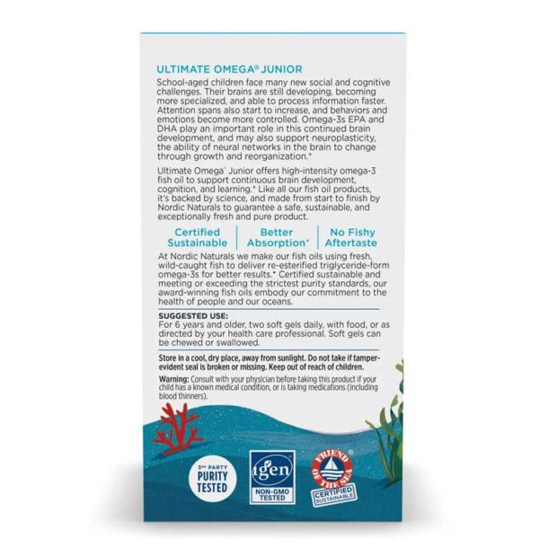 Nordic Naturals Ultimate Omega Junior 90 Soft gels Information