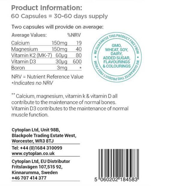 Cytoplan Bone Support Label