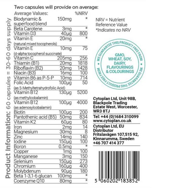 cytoplan CoQ10 Multi Label