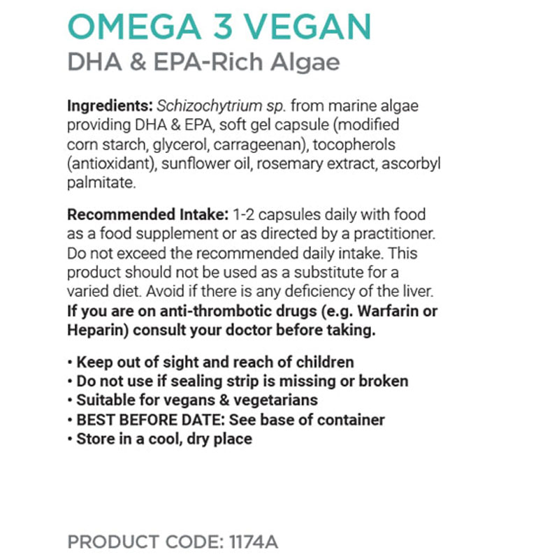 Cytoplan Omega 3 Vegan - 60 Capsules - Image 2