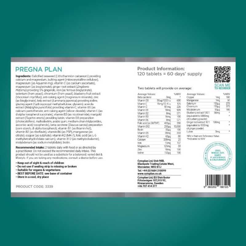Cytoplan pregnan-plan-label