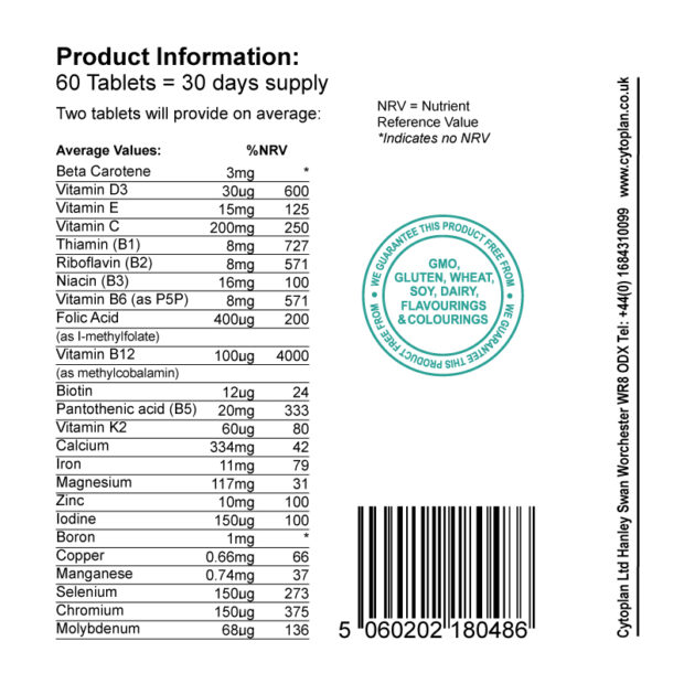 cytoplan Pregna Plan Label