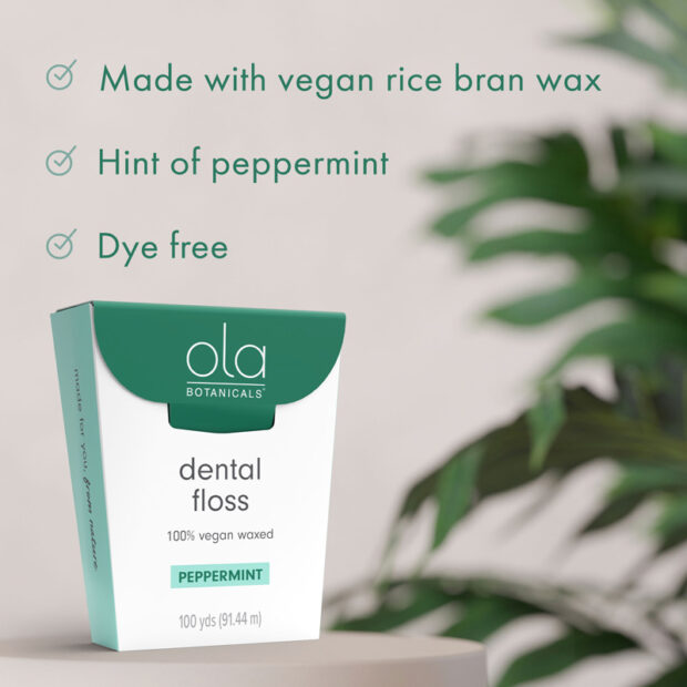 Ola Botanicals® Peppermint Dental Floss infographic