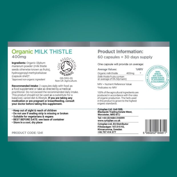 cytoplan milk thistle label