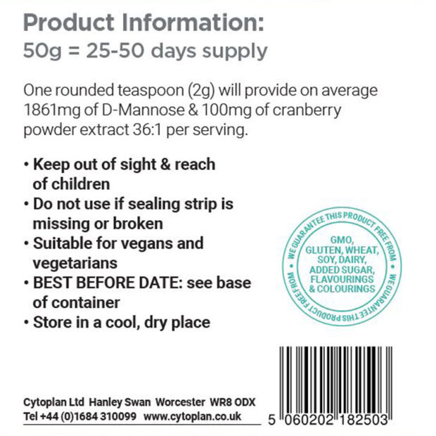 Cytoplan D-Mannose Plus 50g - Image 3