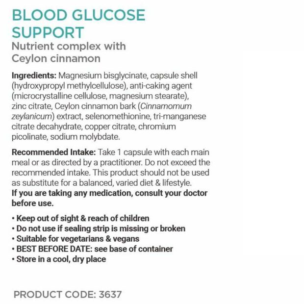 Cytoplan Blood Glucose Support Label