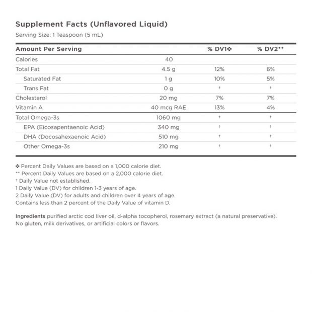 Nordic Naturals Arctic Cod Liver Oil 1060 mg Unflavoured 237ml