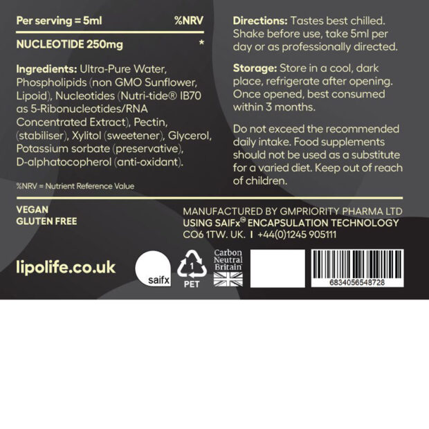 Lipolife LLN1 Liposomal Nucleotide 240ml - Image 3