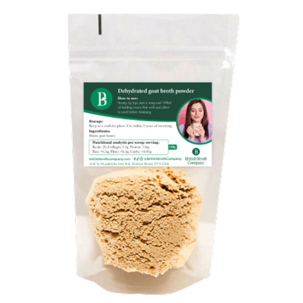 British Broth Company Dehydrated Goat Bone Broth (Tub/Refill) 120g - Image 2