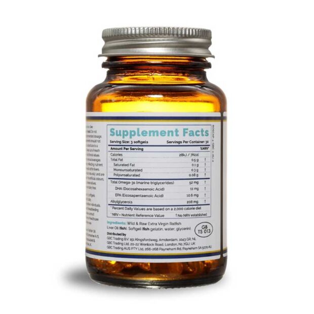 Rosita Ratfish Liver Oil 90 Capsules Back