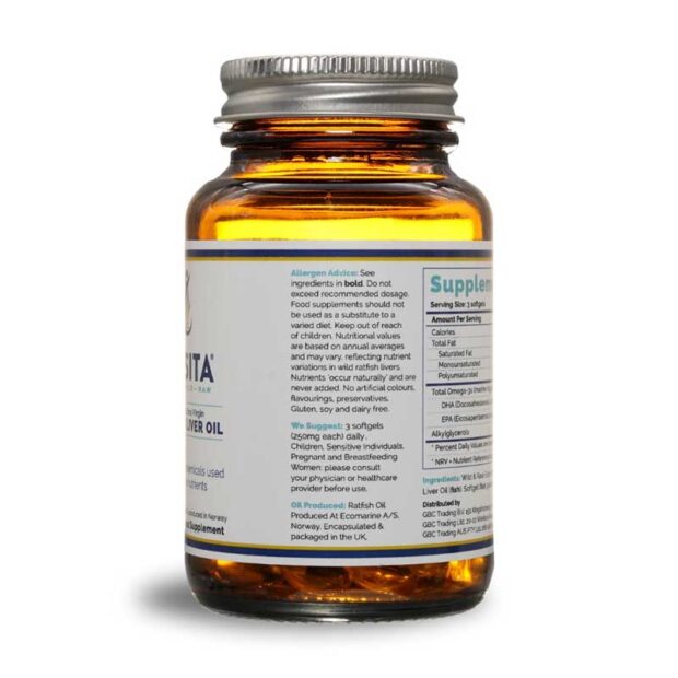 Rosita Ratfish Liver Oil 90 Capsules side