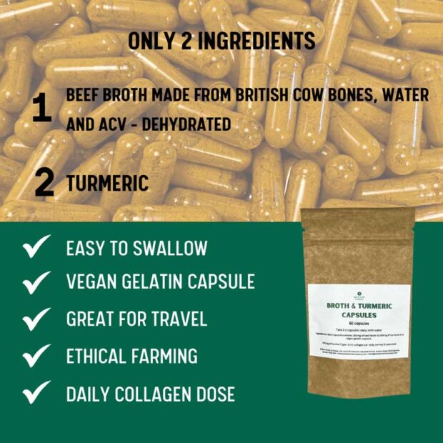 British Broth Company, Broth & Turmeric, 60 Capsules - Image 2