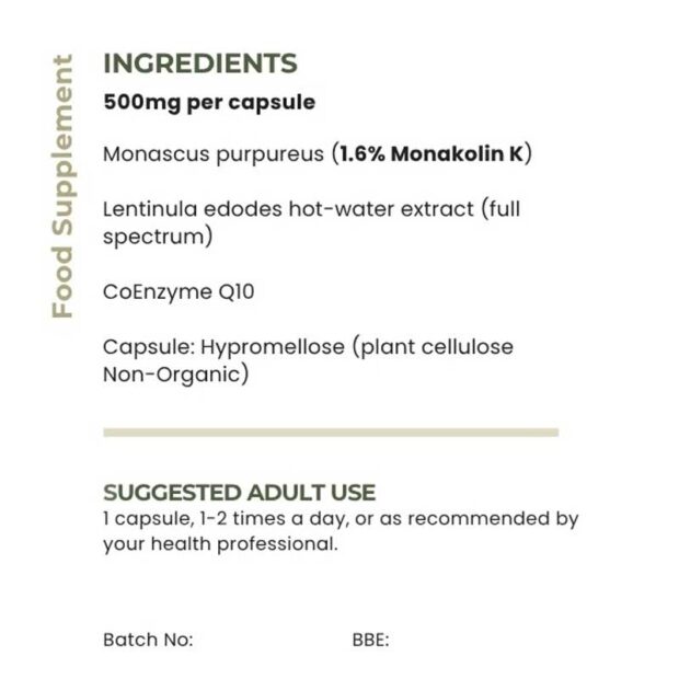MycoNutri Red Yeast Rice complex info
