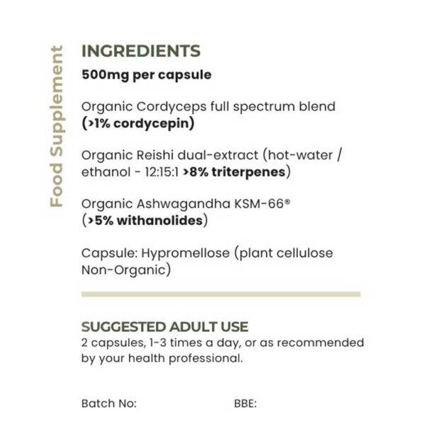 MyCo Nutri Reishi-Cordyceps Label