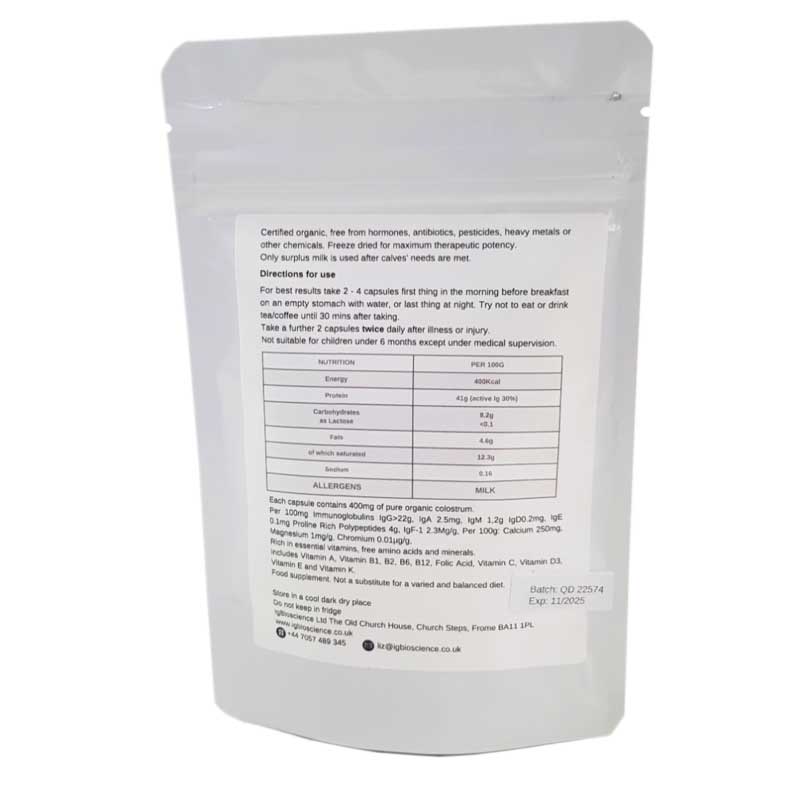 Ig Bioscience Immusten 60 capsules back